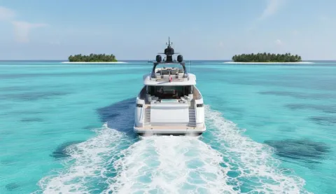 Super Yacht 50m Aft View