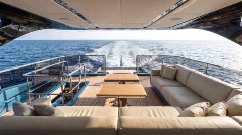 45m Super Yacht Aft Deck